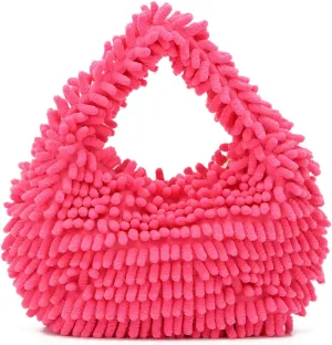 Oweisong Small Cute Fluffy Purse Furry Tote Bag Plush Handbag Aesthetic Faux Fur Evening Clutch for Women