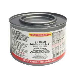 Party Essentials - NW80012 Chafing Dish Jelled Methanol Warming Fuel, Burn for 2.5 Hours/Buffet Warmer/Food Warming Heated Cans (Pack of 12)