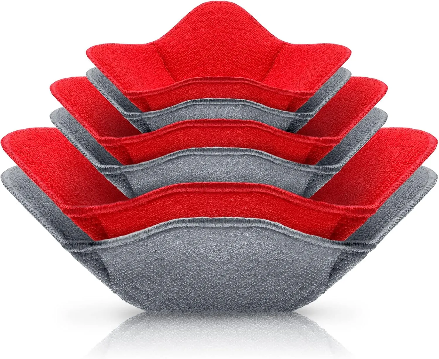 Patelai 6 Pieces 3 Sizes Bowl Holders Microwave Bowl Cozy for Adults Hot Cool Cup Rack Microwave Safe Holder Warm Heat Resistant Multipurpose Reversible Holders