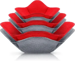 Patelai 6 Pieces 3 Sizes Bowl Holders Microwave Bowl Cozy for Adults Hot Cool Cup Rack Microwave Safe Holder Warm Heat Resistant Multipurpose Reversible Holders