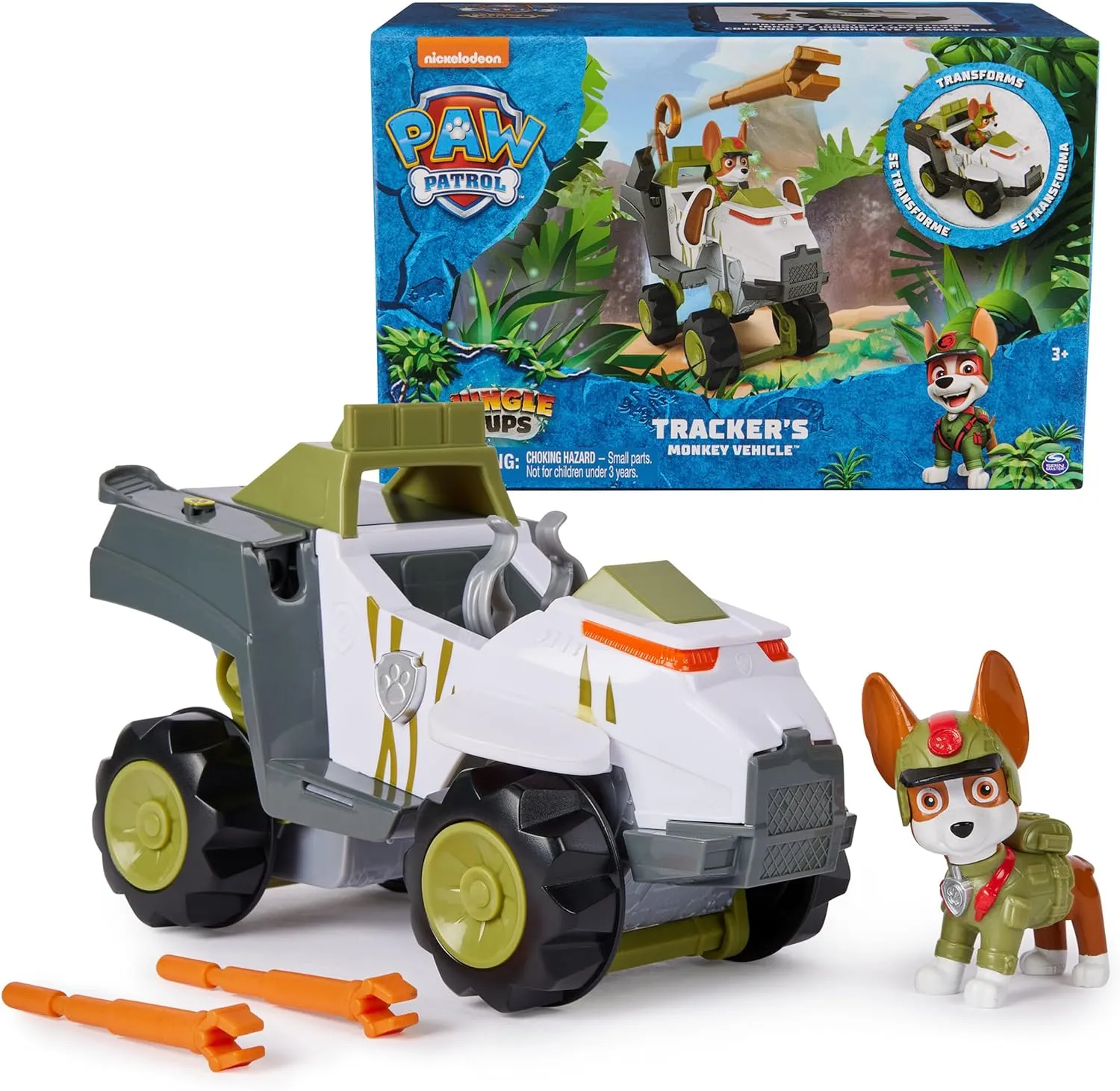 PAW Patrol Jungle Pups, Tracker’s Monkey Vehicle, Toy Truck with Collectible Action Figure, Kids Toys for Boys & Girls Ages 3 and Up