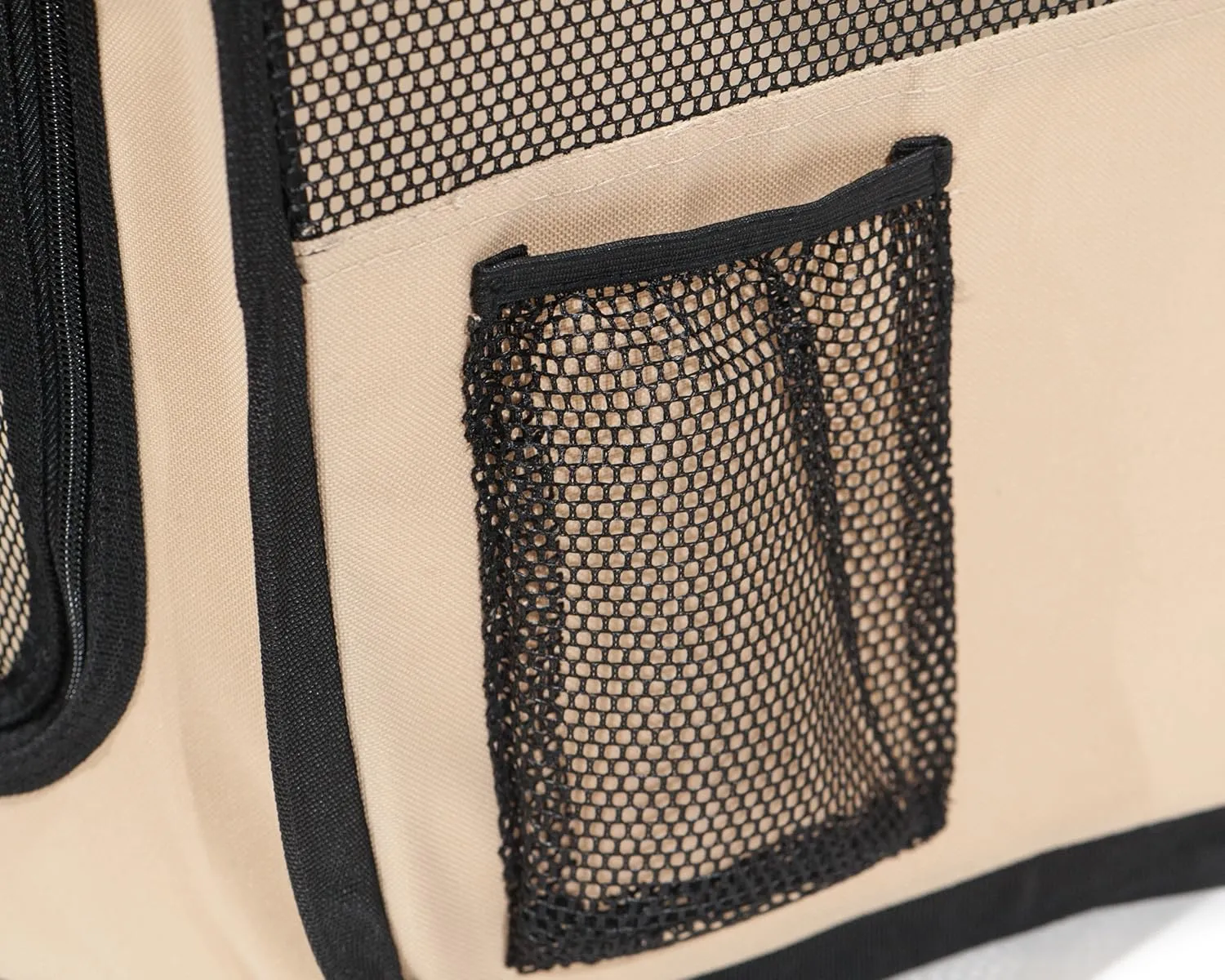 Pawer 45”×24” 8-Panel Foldable Pet Playpen, Olive Beige, Personalize Embroidery Extra Fabric Piece Available, for Cat/Dog/Puppy, 600D Oxford Cloth Portable Indoor & Outdoor Kennel with Carry Bag