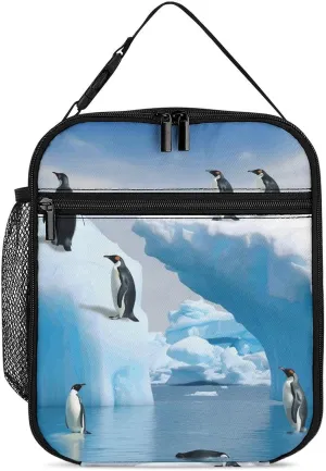 Penguins On The Iceberg Lunch Box Insulated Lunch Bag Portable Lunchbox for Adult Office Work Picnic Travel