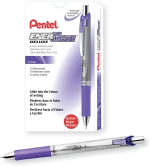 Pentel EnerGize Mechanical Pencil (0.7mm) Violet Accents, Box of 12 (PL77V)