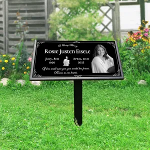 Personalized Human Memorial Stones, Grave Markers for Cemetery for Humans, Headstones for Graves, Bereavement Garden Stones, Gifts for the loss of Loved One or Pet, Commemorative Plaque (HM01-Style 1)