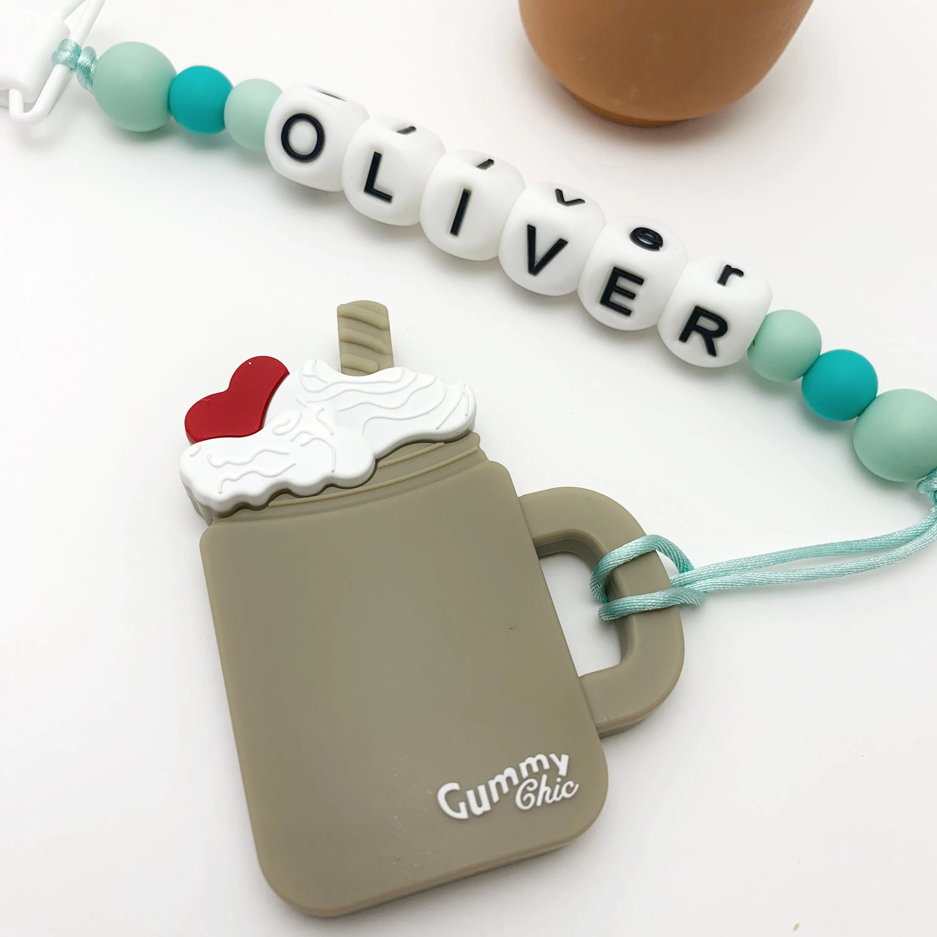 Personalized Milkshake Silicone Teether