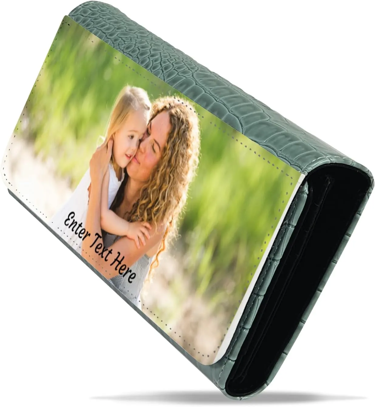 Personalized Photo Upload Purse – Mothers Day Gifts For Mom – PU Leather Purse – Personalized Gifts (Green)