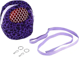 Pet Hamster Carrying Bag, Leopard Pattern Pet Carrier Outdoor Sleeping Bag Adjustable Strap Travel Bag for Small Animal Rat Hedgehog Chinchilla(S)