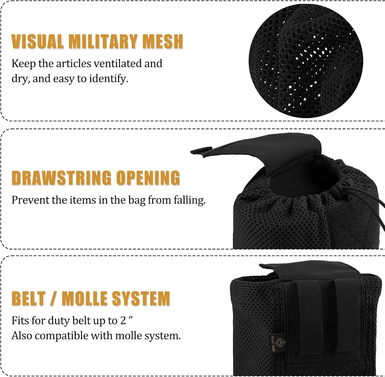 PETAC GEAR Dump Pouch,Molle Drawstring Mag Pouches,Roll Up Foldable Tactical Recovery Tool Pack,EDC Drop Net Storage Bag …