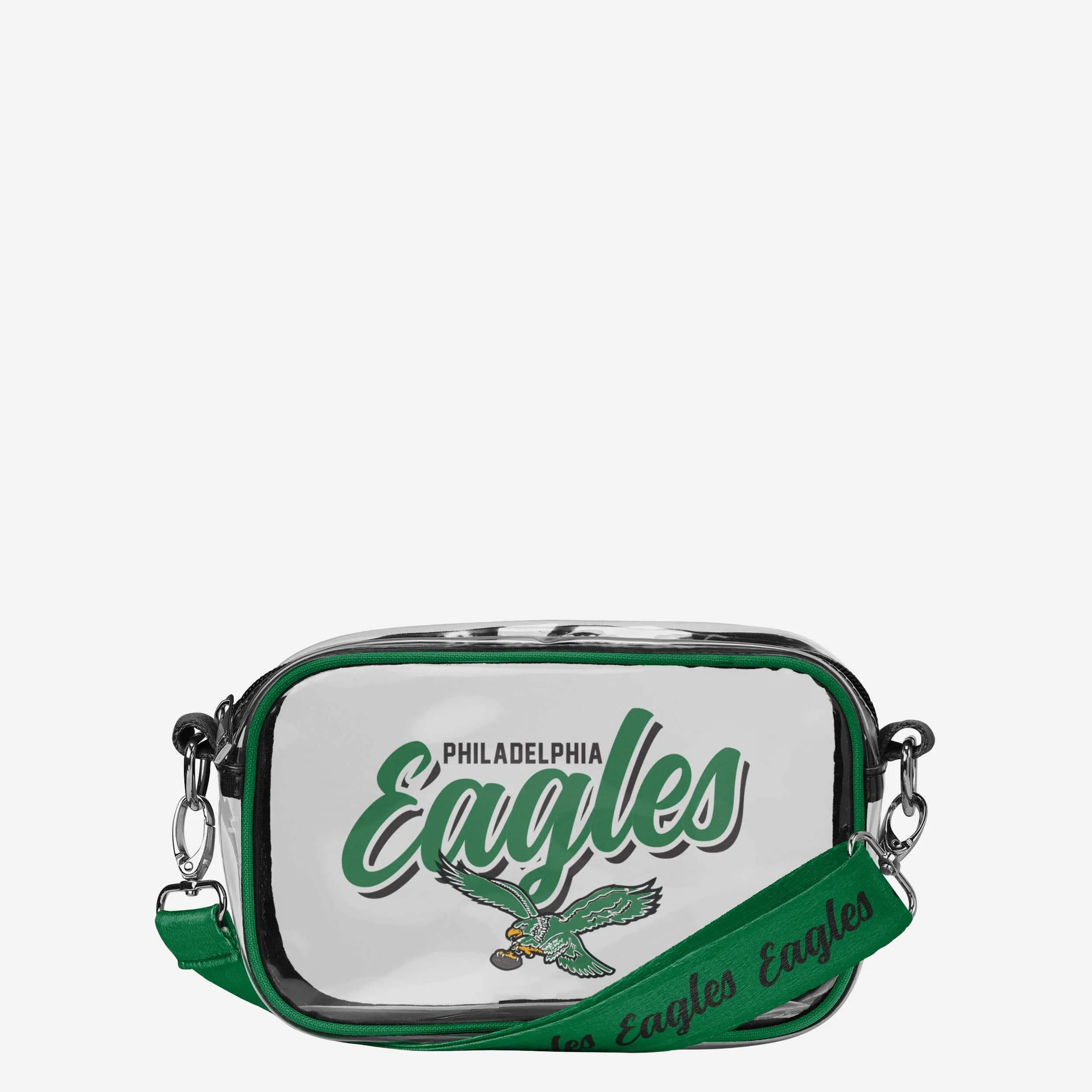 Philadelphia Eagles Kelly Green Monty Script Clear Crossbody Bag