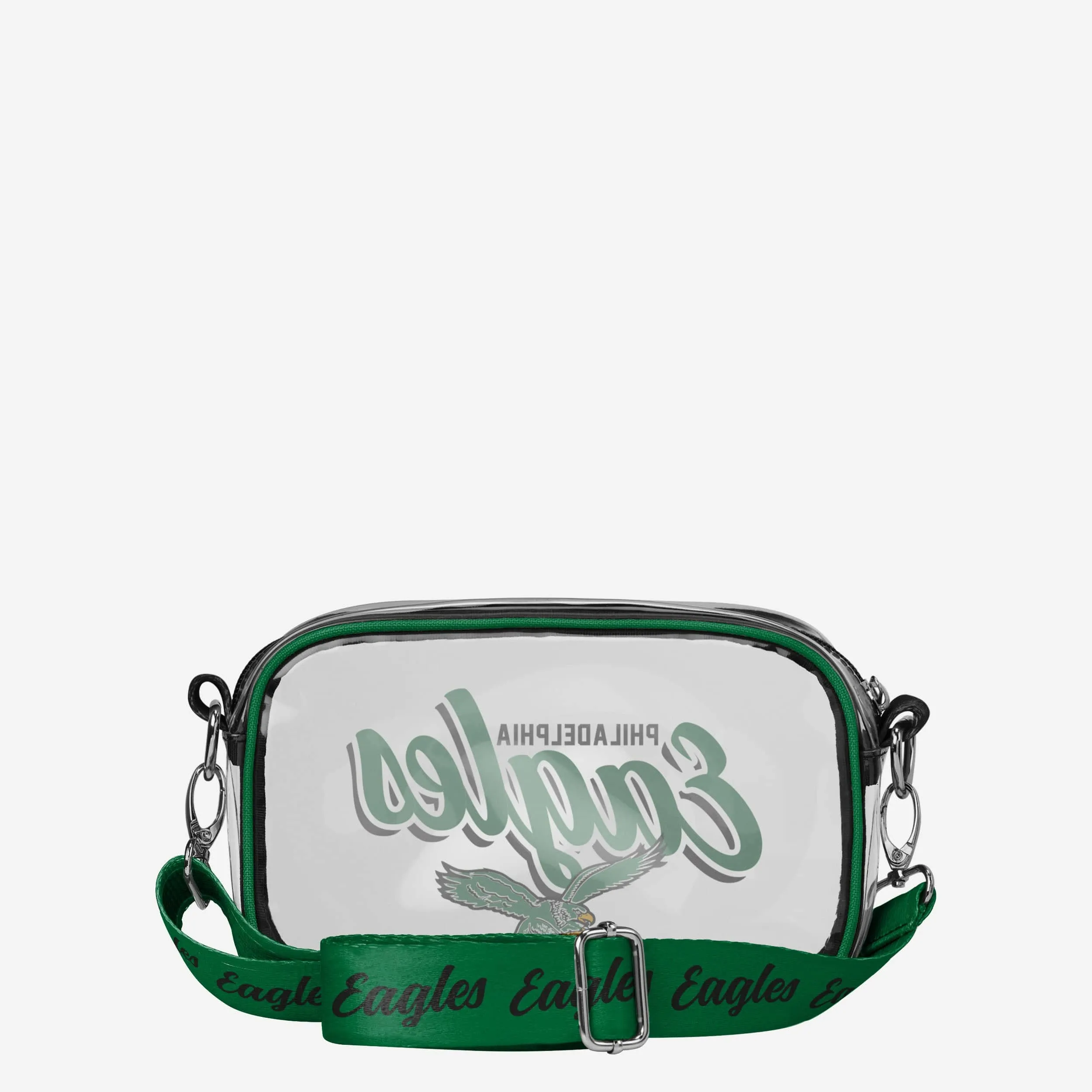 Philadelphia Eagles Kelly Green Monty Script Clear Crossbody Bag
