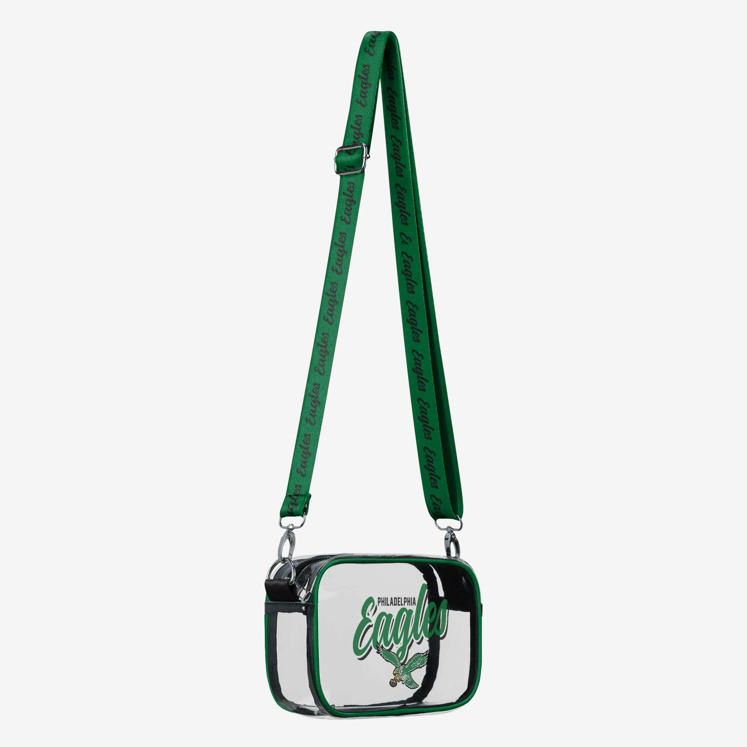 Philadelphia Eagles Kelly Green Monty Script Clear Crossbody Bag