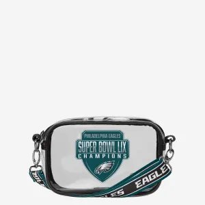 Philadelphia Eagles Super Bowl LIX Champions Clear Team Stripe Clear Crossbody Bag