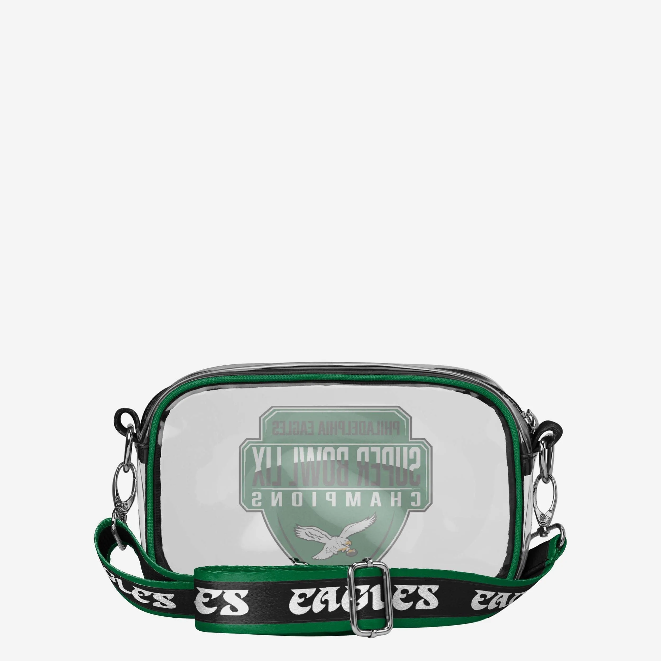 Philadelphia Eagles Super Bowl LIX Champions Kelly Green Clear Crossbody Bag