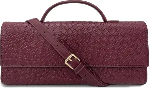 PHILOMENA Evening Woven Crossbody Bags for Women Casual Shoulder Handbag Vegan Leather Clutch Purse for Wedding Party