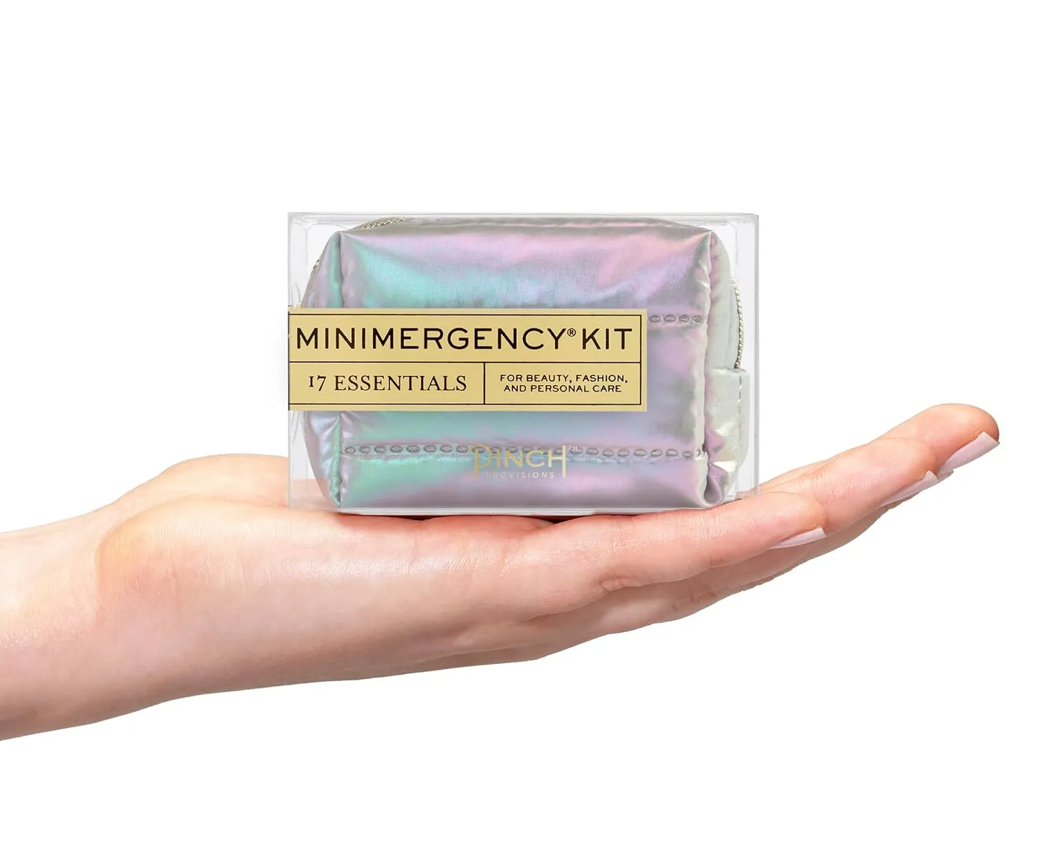 Pinch Provisions Pastel Puffer Minimergency Kit, Includes 17 Travel-Sized Cosmetic Essentials, Convenient for Purses, Emergency Beauty Accessories, Gifts for Holiday’s & Birthday’s, Aura