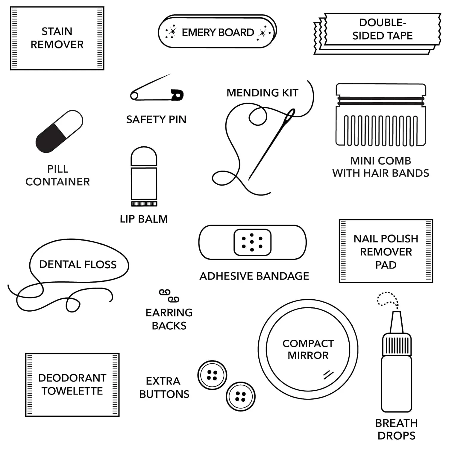 Pinch Provisions Pastel Puffer Minimergency Kit, Includes 17 Travel-Sized Cosmetic Essentials, Convenient for Purses, Emergency Beauty Accessories, Gifts for Holiday’s & Birthday’s, Peach