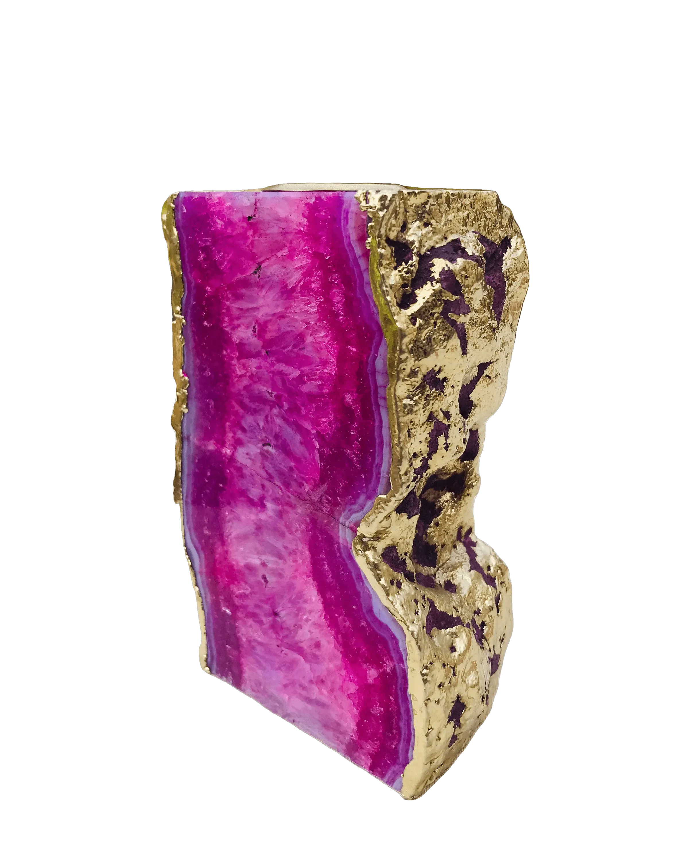 Pink Agate Gemstone Taper Candle Holder