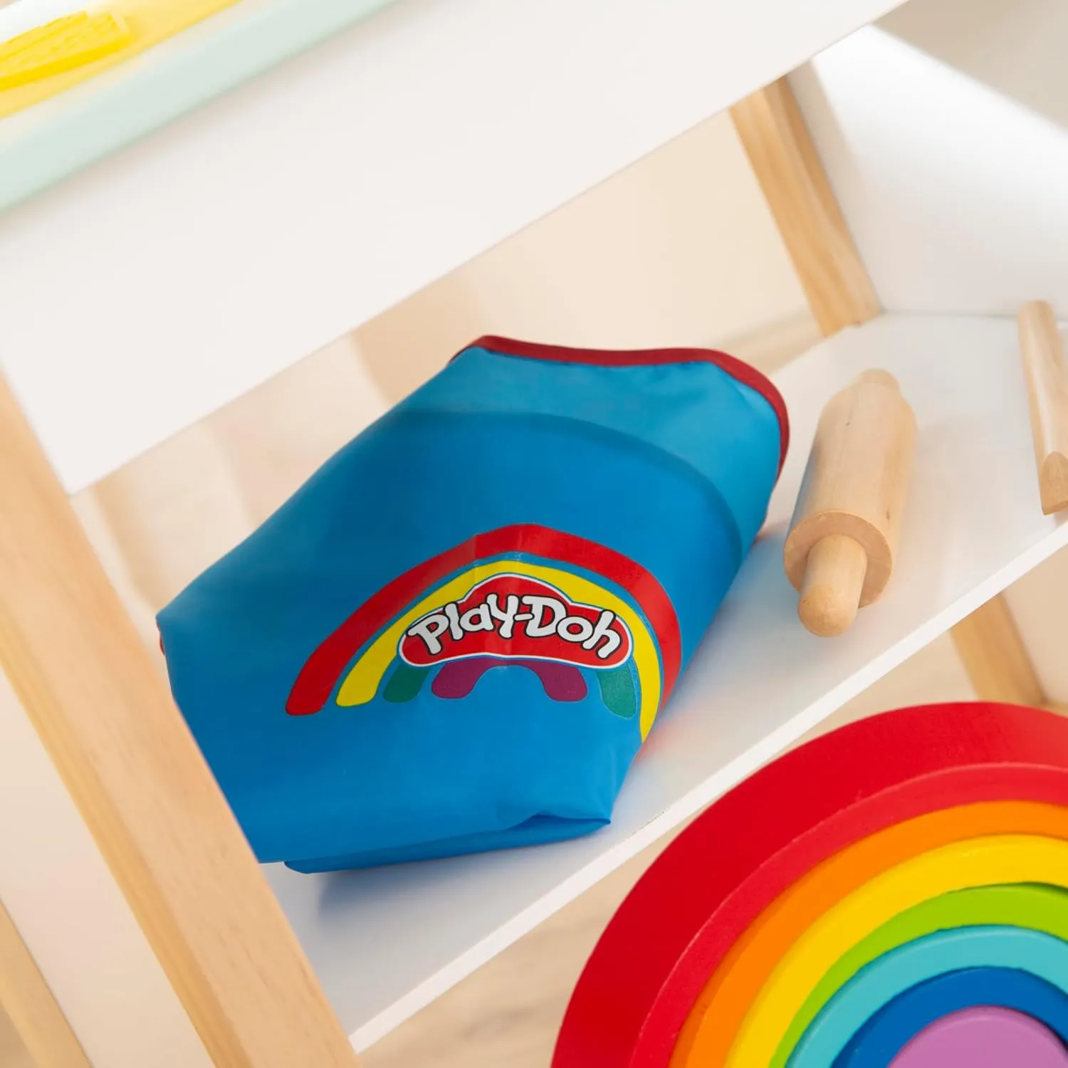 Play-Doh: All-Inclusive Shop - Wooden Creative Shop Stand Set, (12) 1oz Playdoh Containers of Play-Doh, 3pc Wooden Tools, 3D Silicone Mat, Kids Age 3 