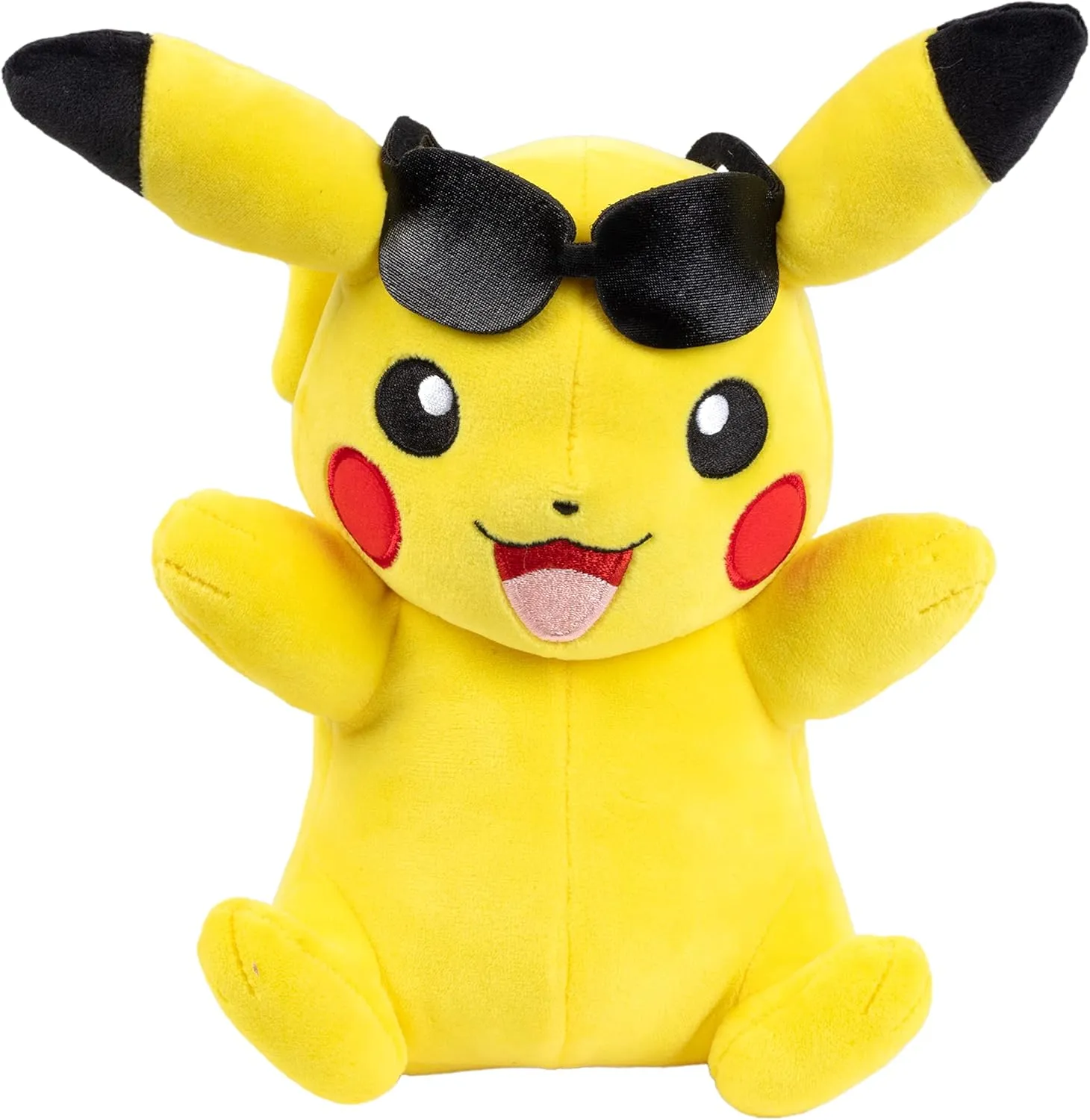 Pokémon 8" Pikachu Plush with Sunglasses Accessory - Officially Licensed - Authentic Soft Stuffed Animal Toy Figure - Summer Gift for Kids, Boys, Girls - 2 