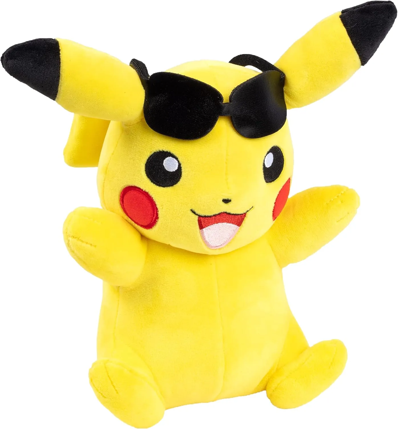 Pokémon 8" Pikachu Plush with Sunglasses Accessory - Officially Licensed - Authentic Soft Stuffed Animal Toy Figure - Summer Gift for Kids, Boys, Girls - 2 