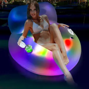 Pool Floats for Adults, Adult Pool Float, mesh Bottom Pool raft, with Two Handle and a Big Cup Holder, Great for Chilling in The Pool