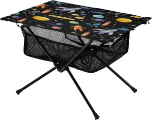 Portable Camping Table Foldable with Mesh Storage Lightweight Compact Camp Tent Side Table for Outside,Camping,Hiking,Tailgating,Space
