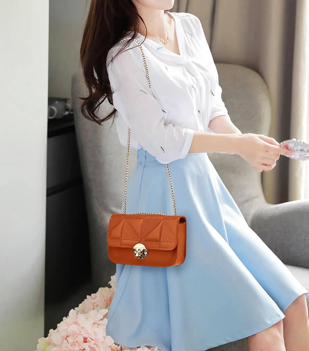 PORT&LOTUS Mini Shoulder Bag for Women PU Leather Small Bags for Women Little Tote Bag Women Purses