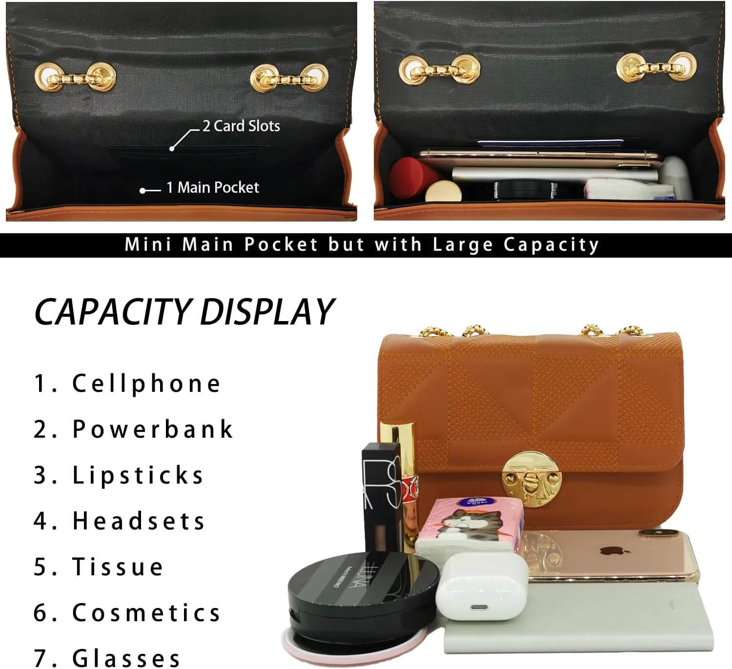 PORT&LOTUS Mini Shoulder Bag for Women PU Leather Small Bags for Women Little Tote Bag Women Purses