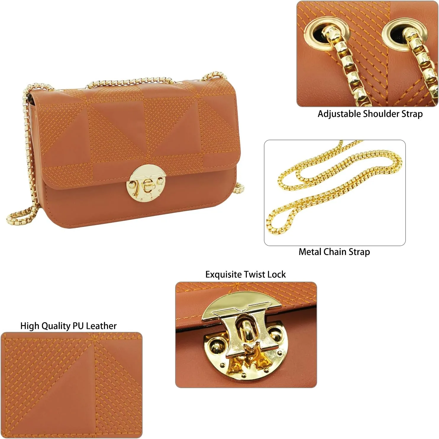 PORT&LOTUS Mini Shoulder Bag for Women PU Leather Small Bags for Women Little Tote Bag Women Purses