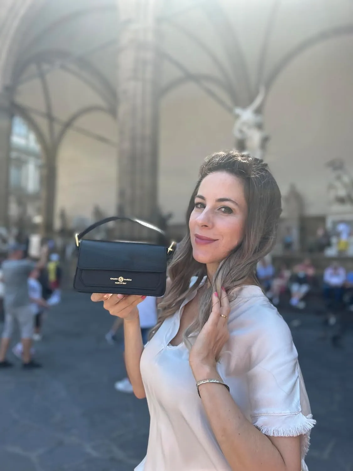 Premium Italian Leather Handmade in Florence, Italy. Small Crossbody Bag for Women with a Detachable Strap Made in Italy