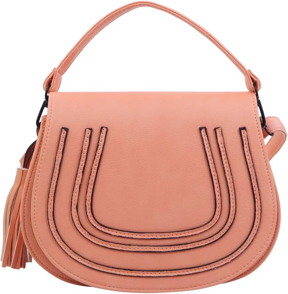 Premium Textured PU Leather Flap Saddle Crossbody Shoulder Bag