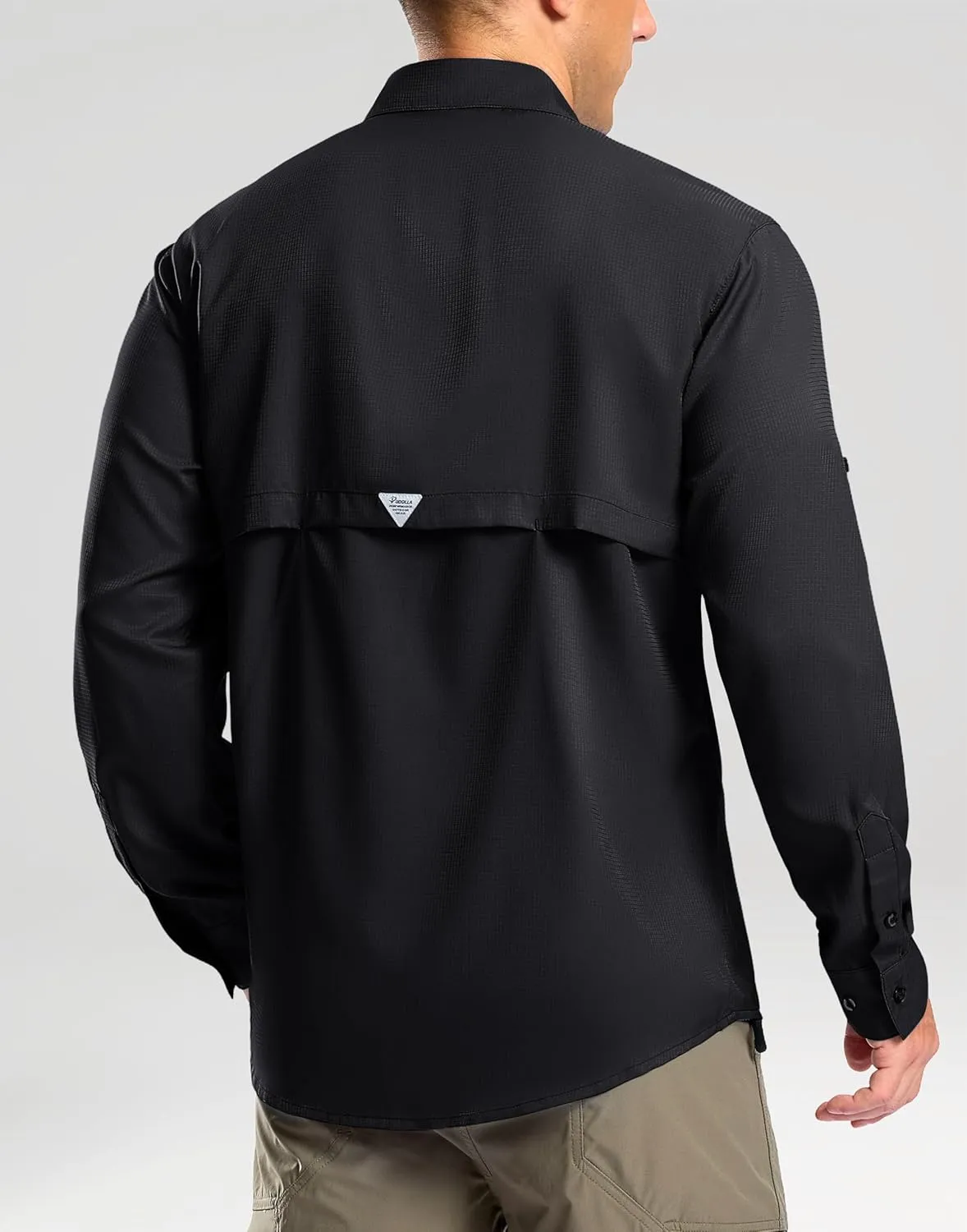 Pudolla Men's Sun Protection Fishing Shirt Lightweight Long Sleeve UPF 50  Hiking Shirt for Men Outdoor Travel with Pockets