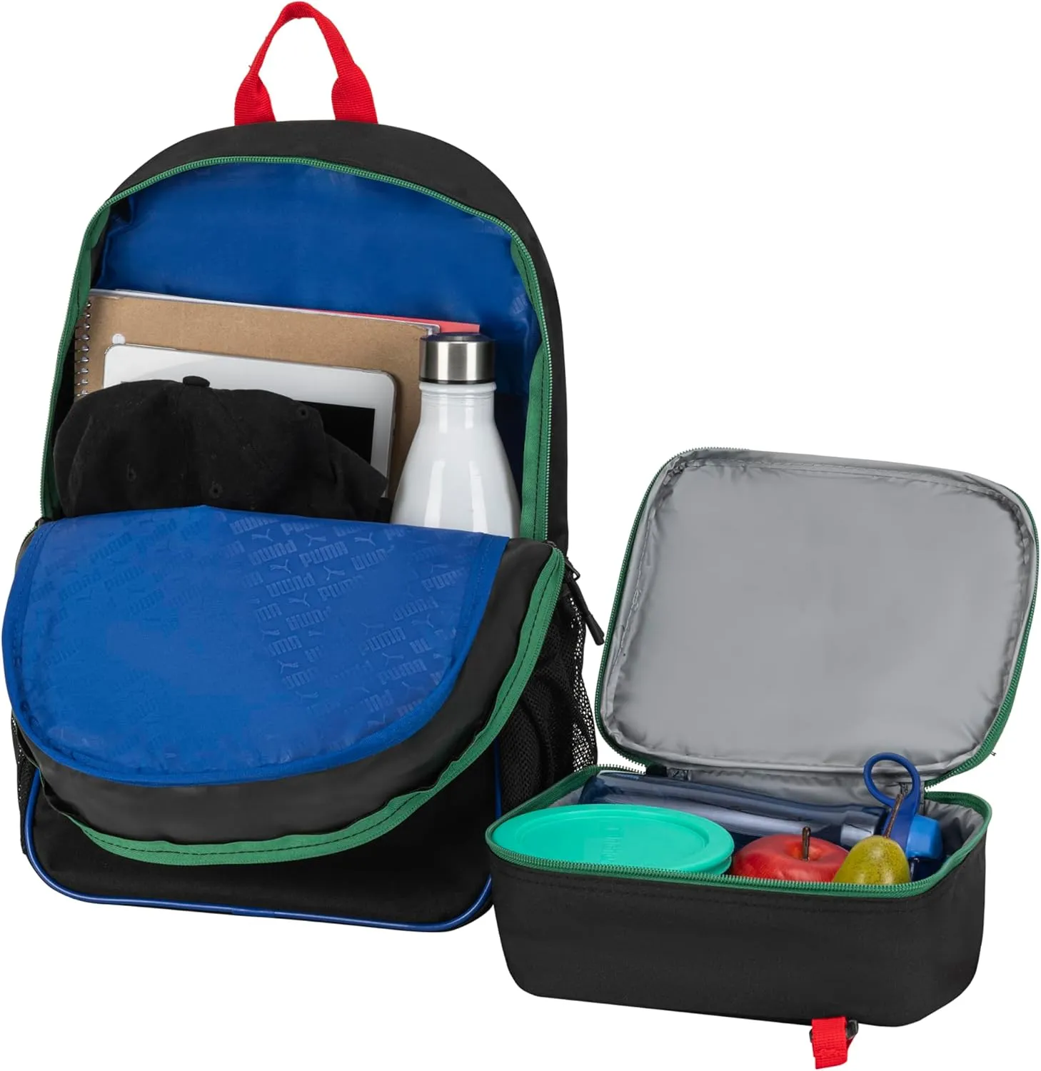 PUMA Unisex Kid's Colony Lunch Kit & Backpack Combo, Black/Multicolor, Medium