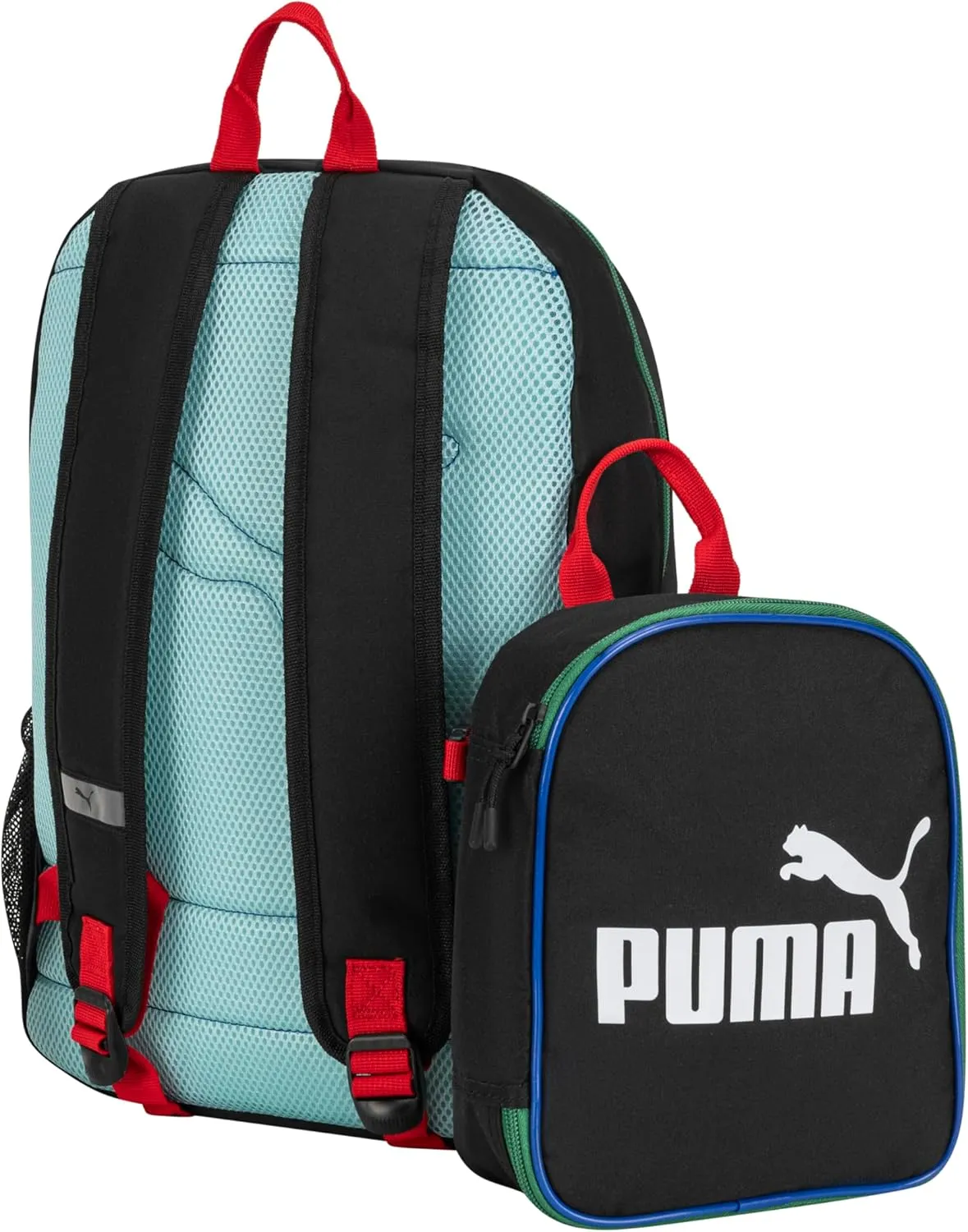 PUMA Unisex Kid's Colony Lunch Kit & Backpack Combo, Black/Multicolor, Medium