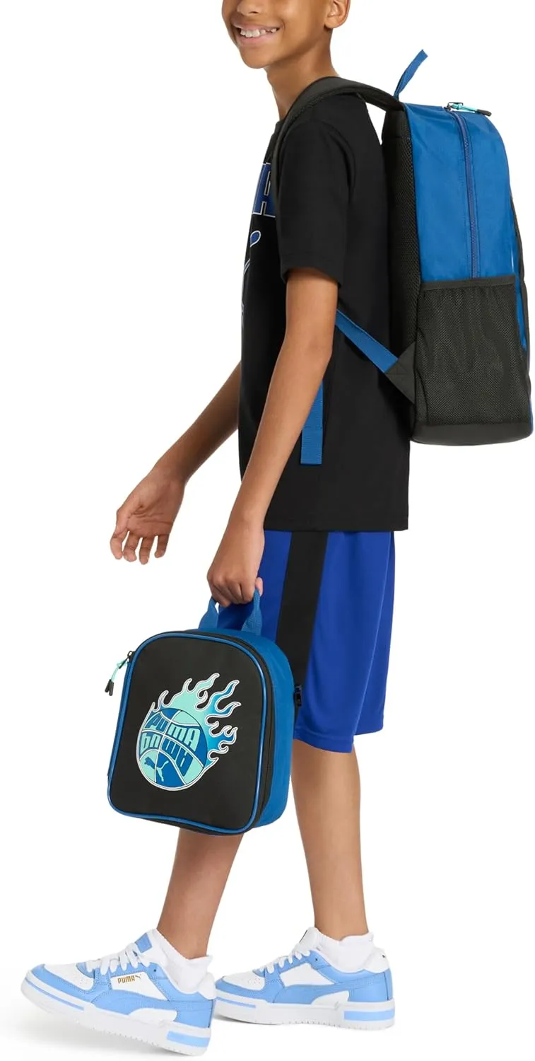 PUMA Unisex Kid's Colony Lunch Kit & Backpack Combo, Black/Multicolor, Medium
