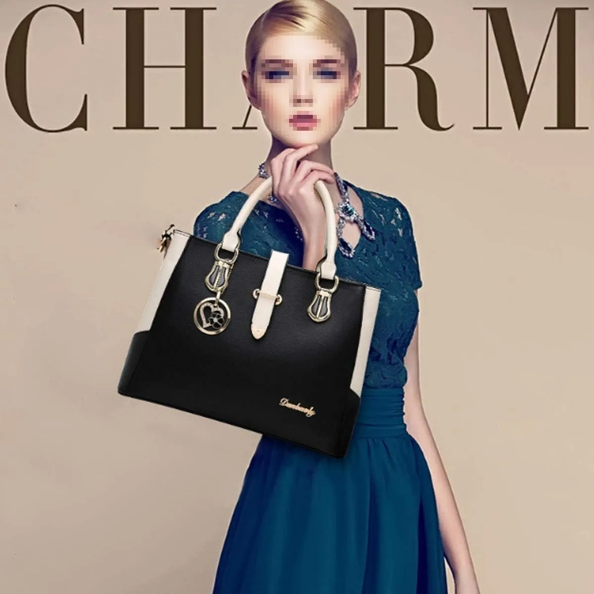 Purses and Handbags for Women Tote Shoulder Crossbody Bags with Long Strap Detachable