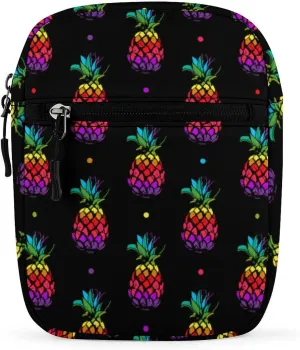 Rainbow Colored Pineapples Crossbody Bag Small Shoulder Bag Waterproof, Lightweight And Convenient