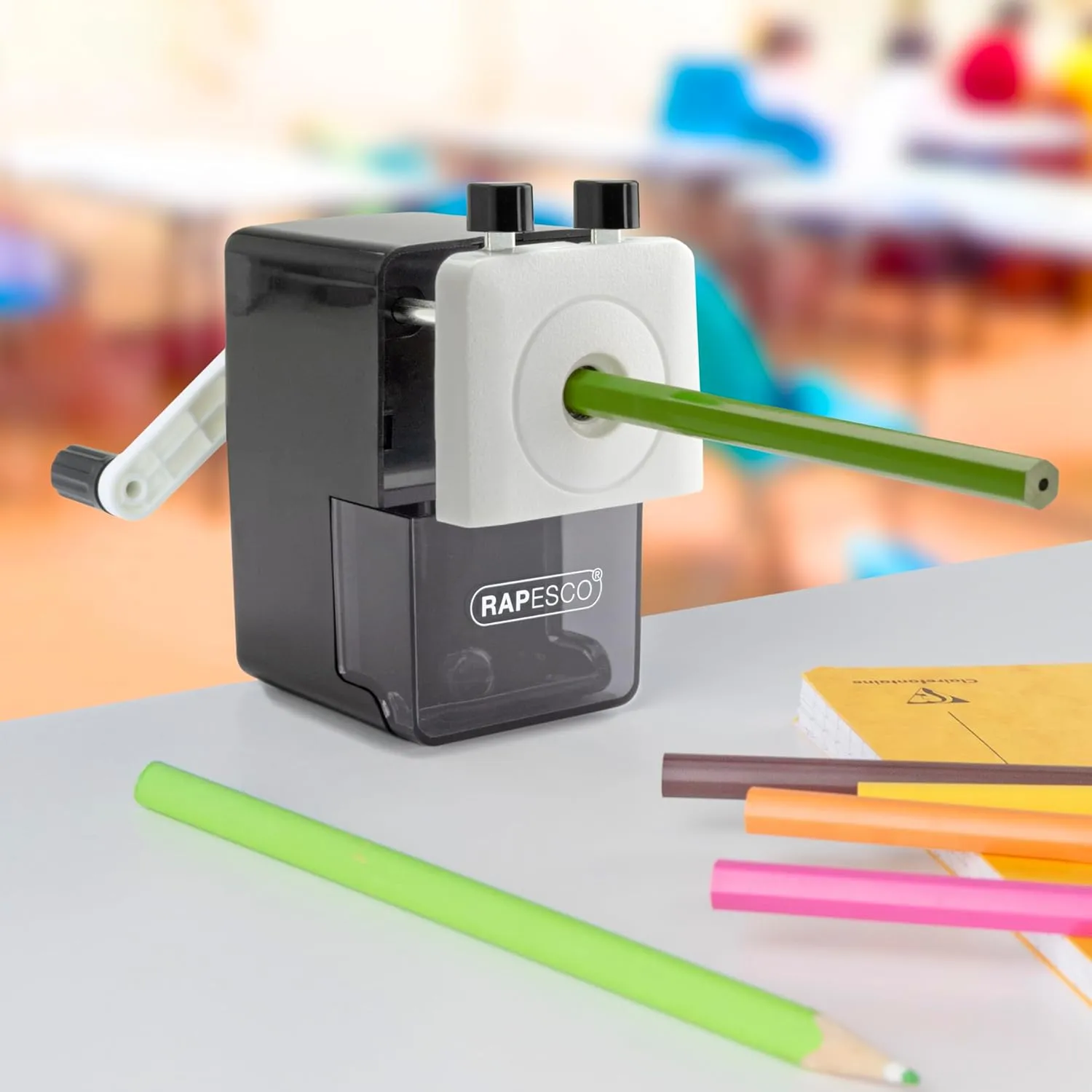 Rapesco 64 Desk Top Pencil Sharpener, Black (R64000B2)