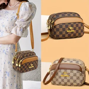 realaiot  Mini Plaid Pattern Crossbody Bag, Fashion Multi Layer Purses, Versatile Shoulder Bag For Women