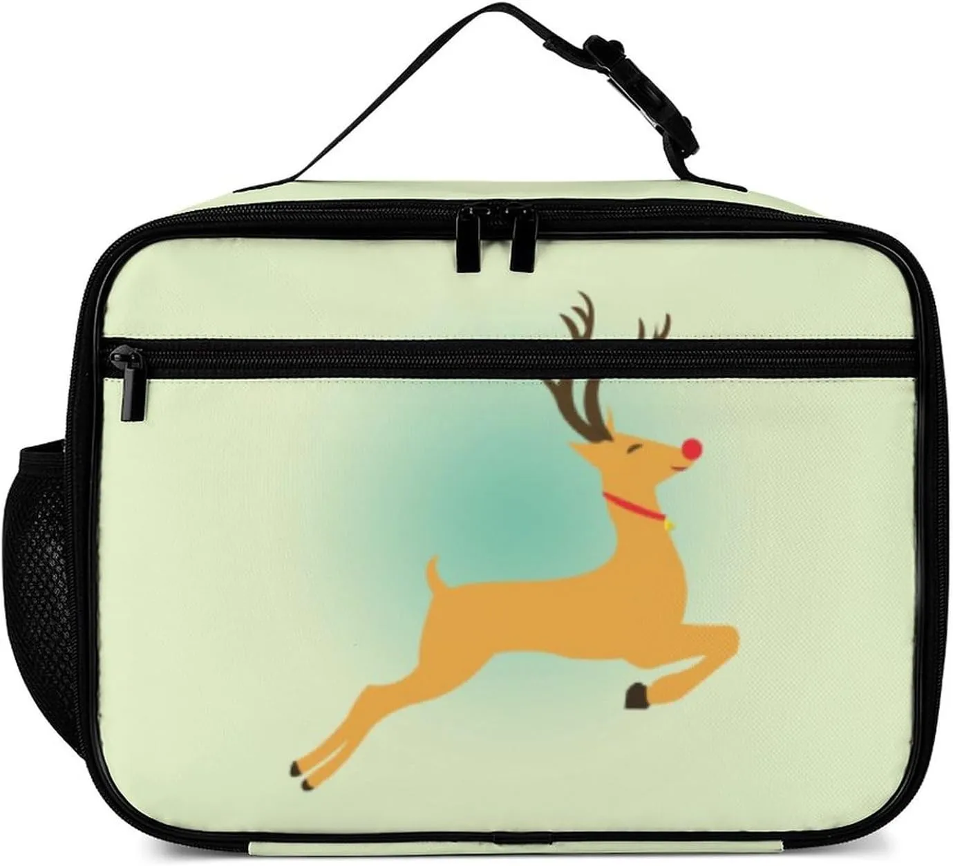 Reindeer Reusable Lunch Box Insulated Lunch Bag Cooler Bag Lunchbox Meal Food Container Tote Bag for Women Kids Girls Boy School Camping Hiking Picnic Beach Travel