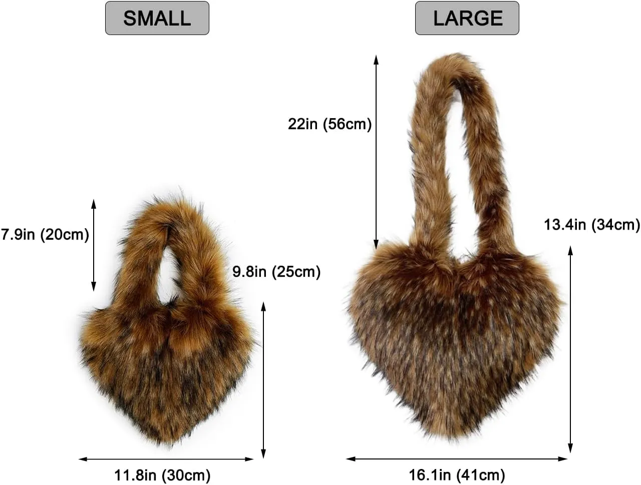 Rejolly Heart Shaped Furry Purse for Women Large Soft Shoulder Bag Fluffy Faux Fur Trendy Y2K Girls Handbag