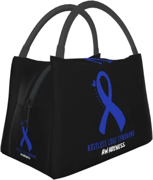 Restless Legs Syndrome Awareness Lunch Box Large Portable Collapsible Insulated Cooler Lunch Tote for Men Women20, Black