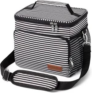 Reusable Lunch Cooler, Insulated Bag, Adult Lunch Bag Women's Warm Food Storage Tote Bag Waterproof Freezer with Long Straps Men Women Picnic Work Out