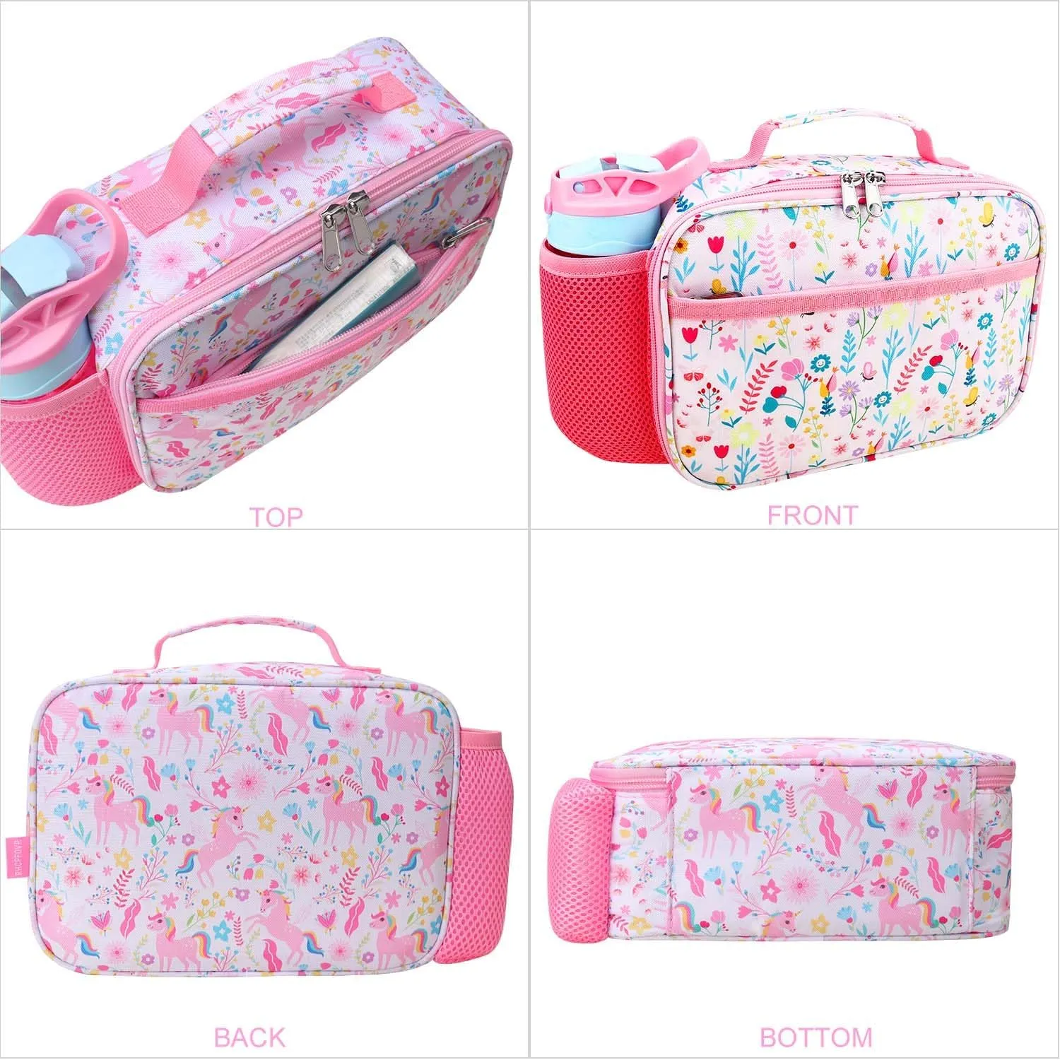 RHCPFOVR Kids Lunch Bag - Insulated Lunch Box for Boys Girls,Washable Lunch Bag and Reusable Toddler Leak-proof Lunchbox for School and Daycare
