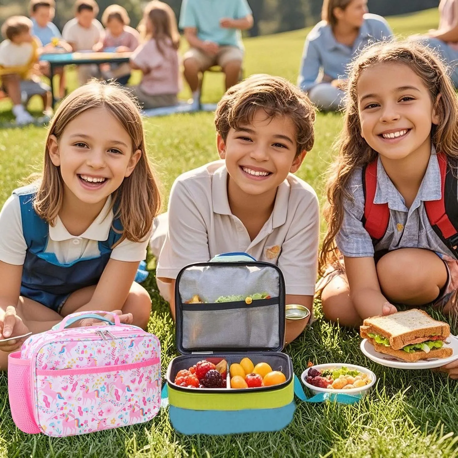 RHCPFOVR Kids Lunch Bag - Insulated Lunch Box for Boys Girls,Washable Lunch Bag and Reusable Toddler Leak-proof Lunchbox for School and Daycare
