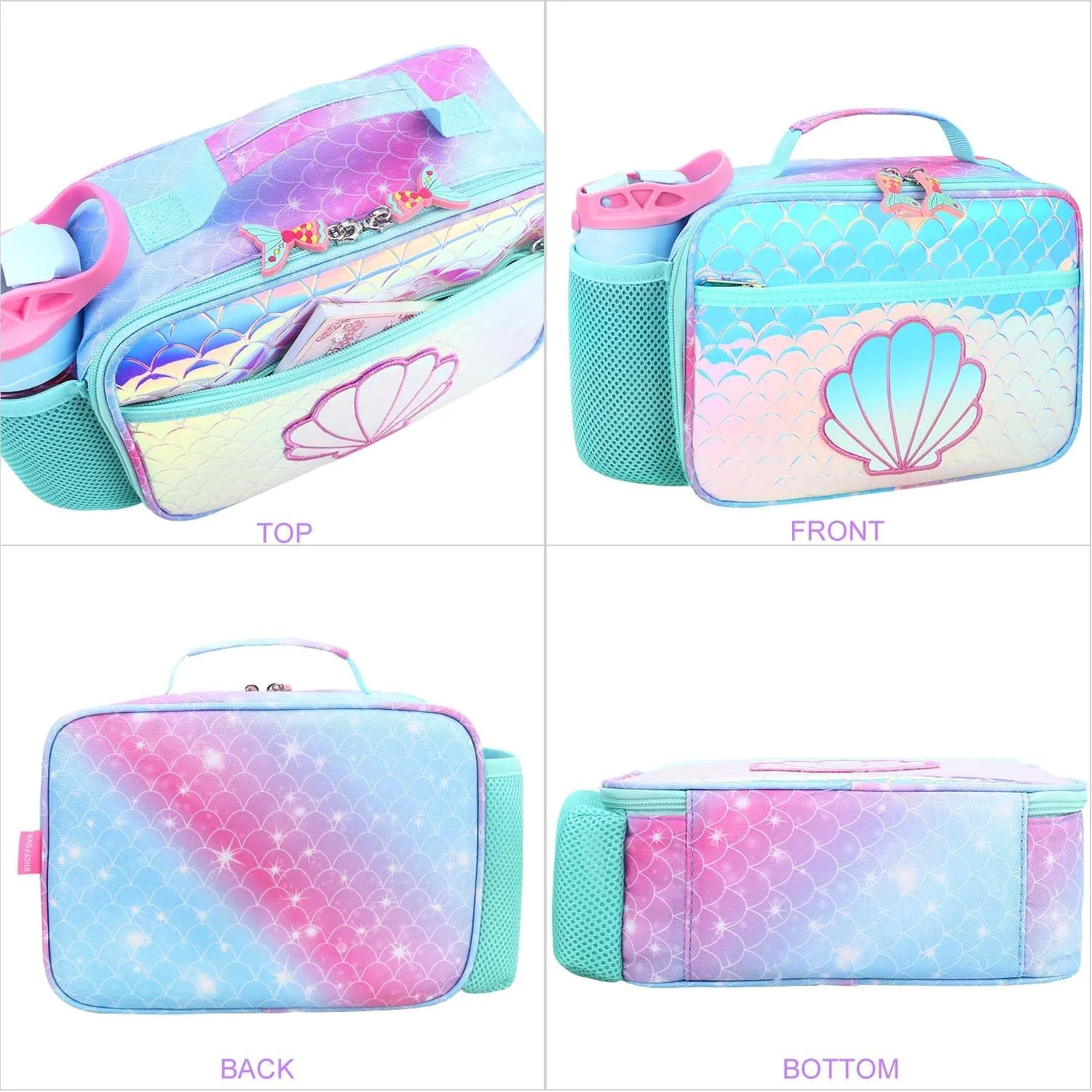RHCPFOVR Kids Lunch Box for Girls Teens Insulated Lunch Bag Reusable Lunch Tote Kit for School Travel