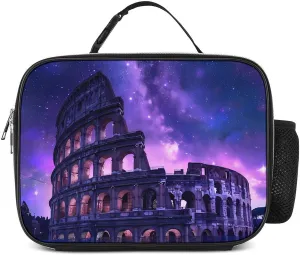 Rome Italy Famous Ancient Landmark Lunch Bag Insulated Lunch Box Container Reusable Lunch Tote Bag for Office Work 27x21x9cm