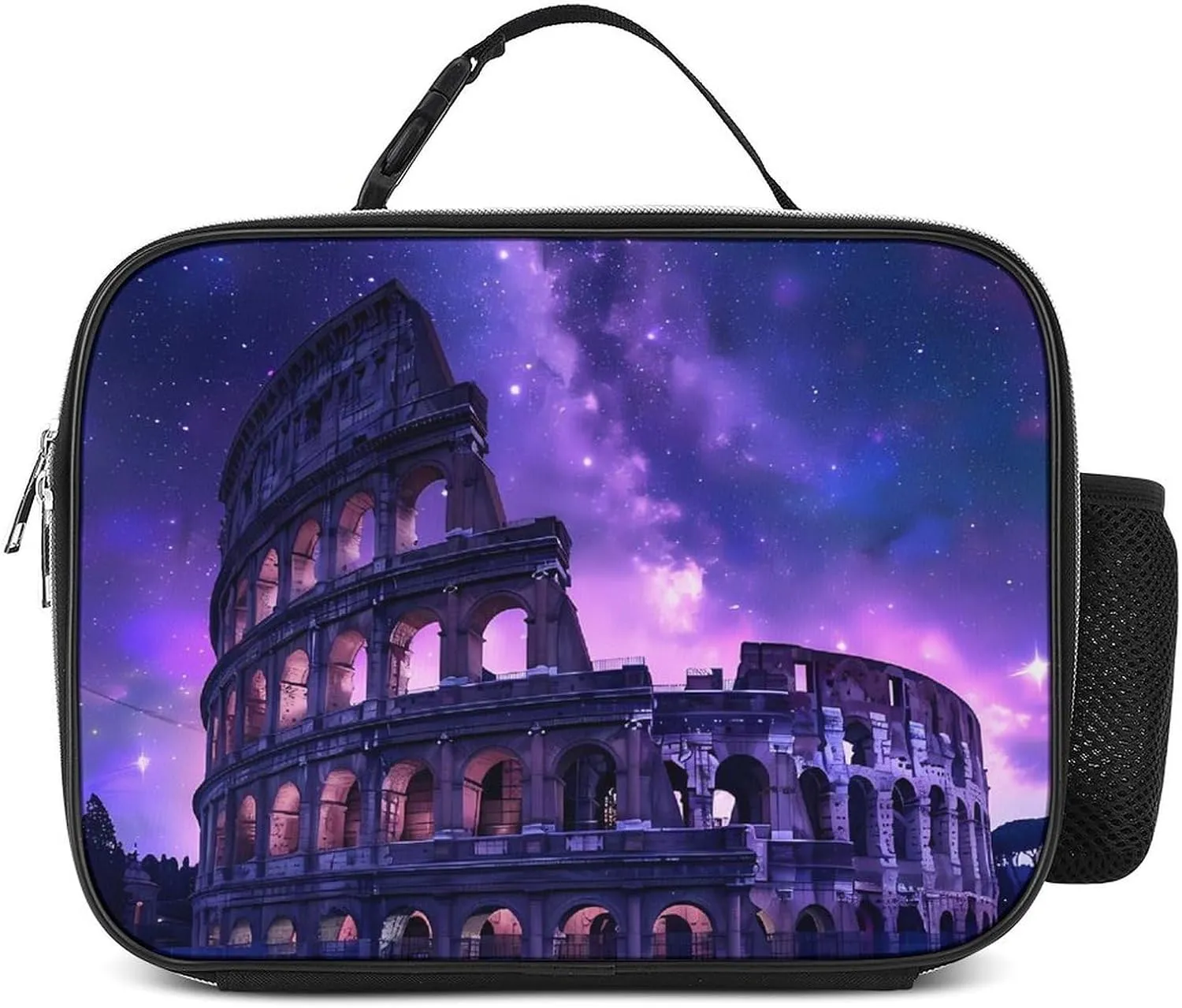Rome Italy Famous Ancient Landmark Lunch Bag Insulated Lunch Box Container Reusable Lunch Tote Bag for Office Work 27x21x9cm