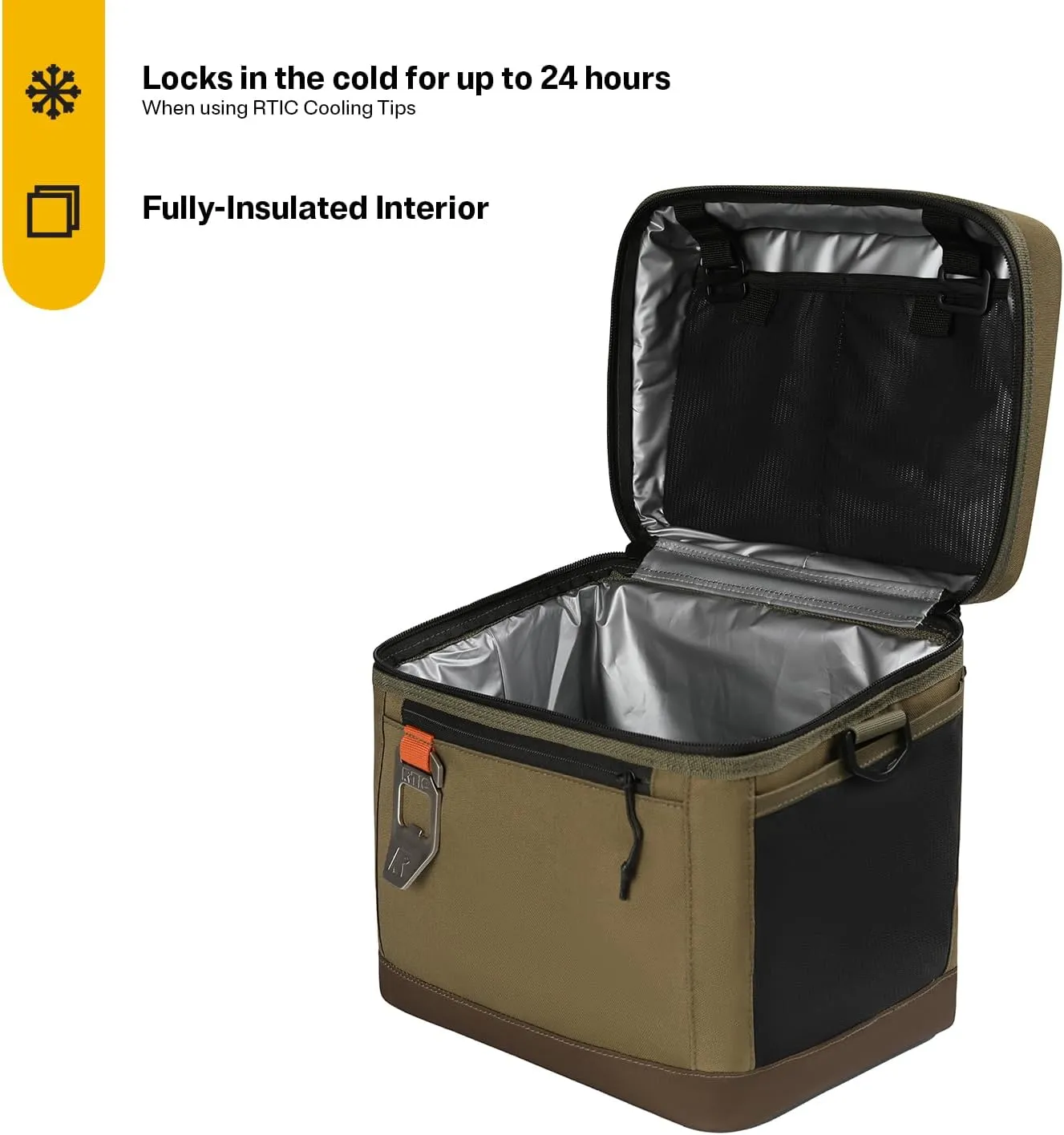 RTIC 15 Can Everyday Cooler, Soft Sided Portable Insulated Cooling for Lunch, Beach, Drink, Beverage, Travel, Camping, Picnic, for Men and Women